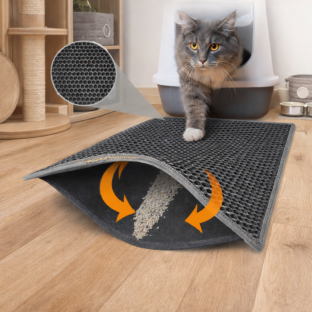 Cat Litter Mat - Honeycomb Dual Layer Design